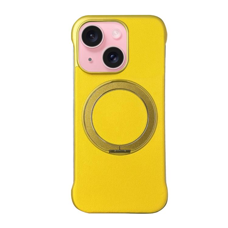 Custodia per telefono senza cornice in similpelle con supporto MagSafe., For iPhone 15 Pro, For iPhone 15 Plus, For iPhone 15