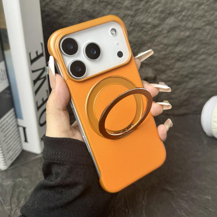 Custodia per telefono senza cornice in similpelle con supporto MagSafe., For iPhone 15 Pro, For iPhone 15 Plus, For iPhone 15