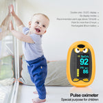 Pulsossimetro da dito pediatrico Ossigeno nel sangue neonatale Bambini Bambini Saturazione USB ricaricabile Infant Oximetro Pediatrico, yellow, Orange