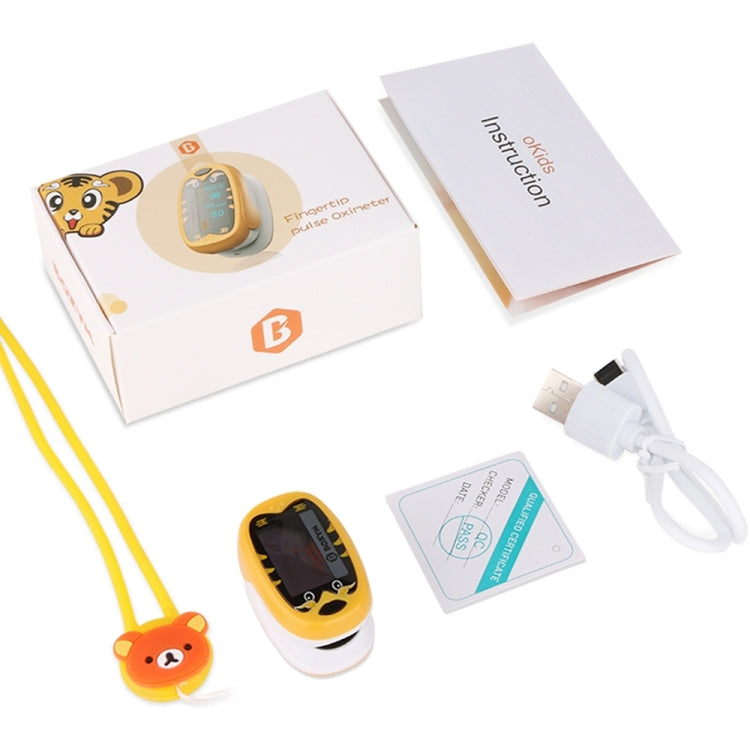 Pulsossimetro da dito pediatrico Ossigeno nel sangue neonatale Bambini Bambini Saturazione USB ricaricabile Infant Oximetro Pediatrico, yellow, Orange