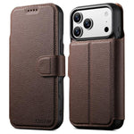 Suteni Q05 - Portafoglio multifunzione MagSafe in 1 - Custodia per telefono in pelle Big Litchi con motivo a litchi, For iPhone 18, For iPhone 18 Pro, For iPhone 18 Pro Max, For iPhone 17 Pro Max, For iPhone 17 Pro, For iPhone 17, For iPhone 16 Pro Max...