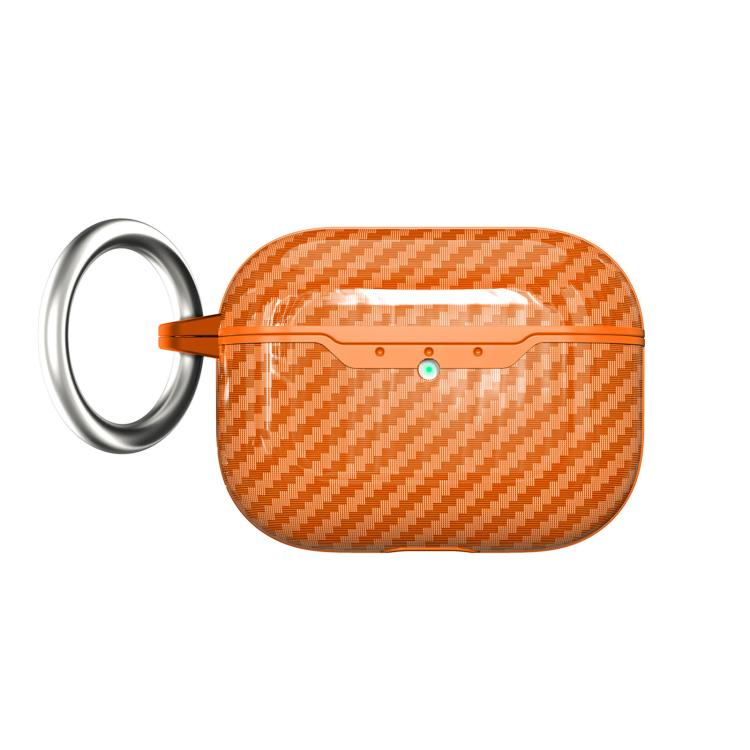 Cover protettiva TPU effetto fibra di carbonio per AirPods Pro 3