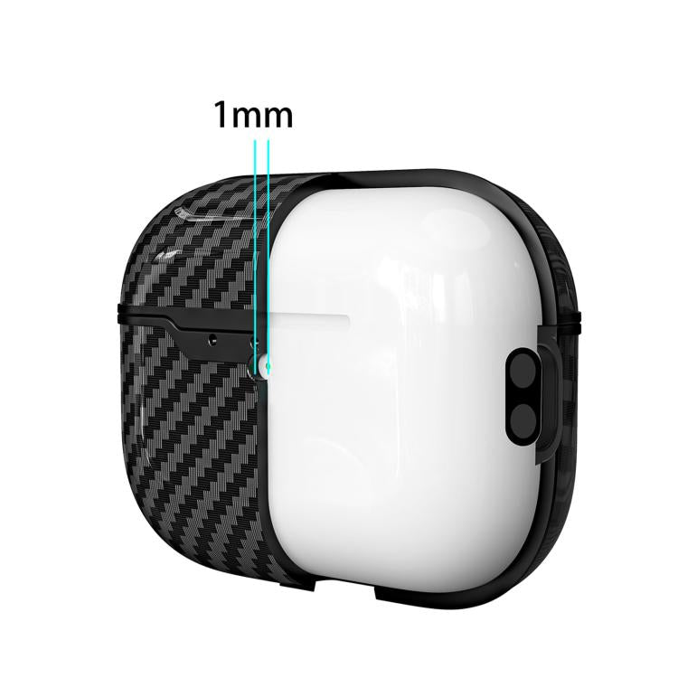 Cover protettiva per auricolari in TPU effetto fibra di carbonio, For AirPods Pro 3, For AirPods Pro 2