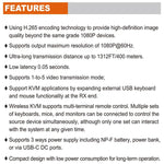 VRRIIS 082K Support USB Keyboard Mouse 400m Wireless HD KVM Extender Video Transmitter Receiver, US Plug, EU Plug, UK Plug, AU Plug