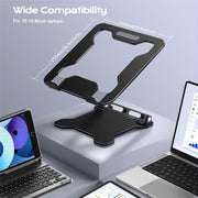NH-02B Supporto per notebook/PC pieghevole e regolabile in altezza per laptop da 10 a 15,6 pollici, NH-02B