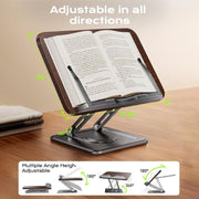 Supporto per laptop con pannello in legno RS-01, supporto da scrivania per libri, leggio girevole multifunzionale per la lettura., RS-01