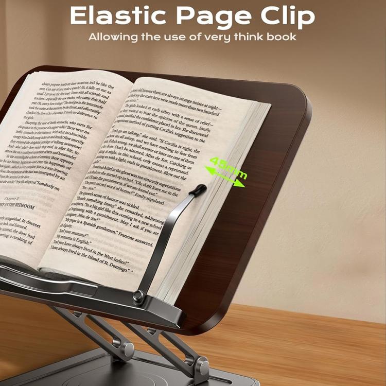 Supporto per laptop con pannello in legno RS-01, supporto da scrivania per libri, leggio girevole multifunzionale per la lettura., RS-01