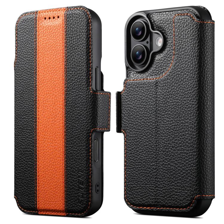 Custodia portafoglio magnetica in pelle vegana per iPhone 15 Pro