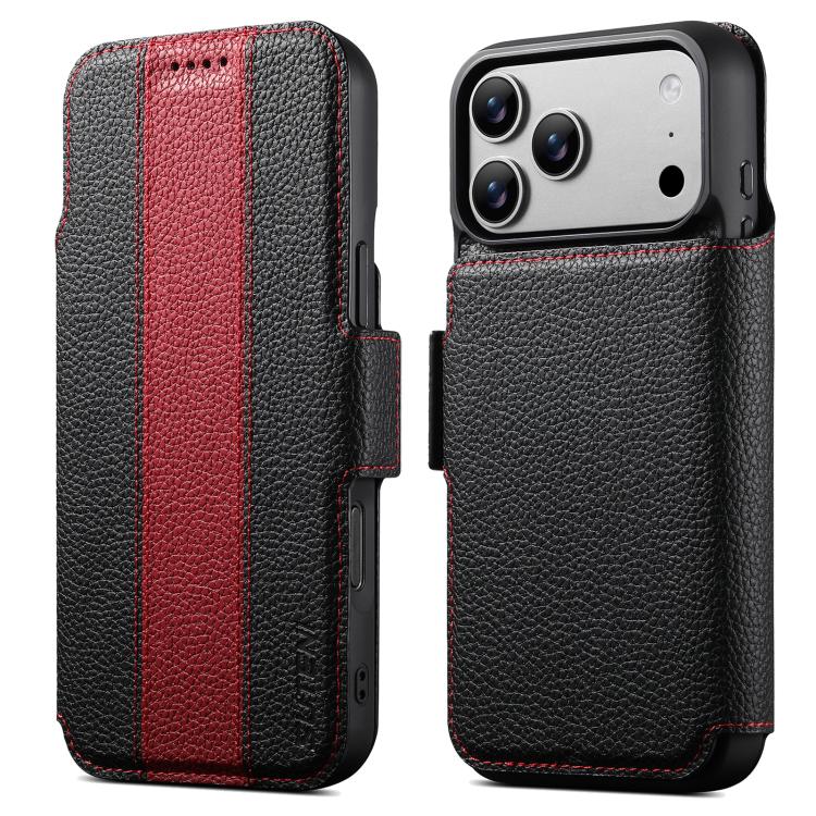 Custodia portafoglio magnetica in pelle vegana per iPhone 17 Pro