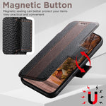 Custodia portafoglio magnetica in pelle vegana per iPhone 17 Pro