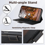 Custodia portafoglio magnetica in pelle vegana per iPhone 17 Pro