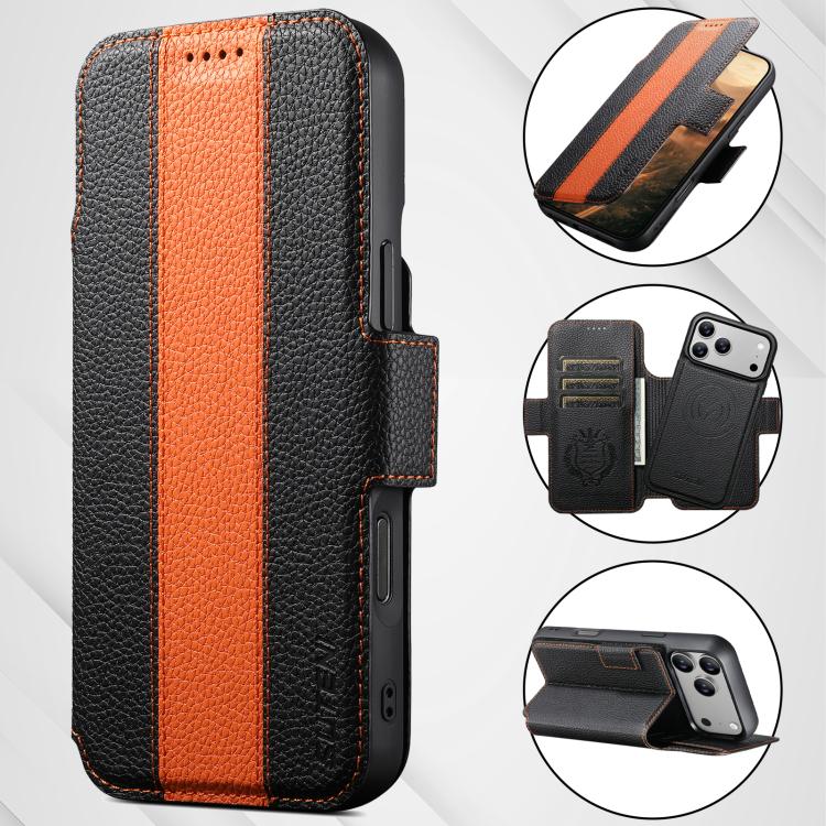 Custodia portafoglio magnetica in pelle vegana per iPhone 13 Pro