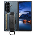 Custodia per telefono Suteni H13 con cinturino da polso in pelle cerata e portafoglio., For Galaxy Z Fold8 Ultra 5G, For Galaxy Z Fold7 5G, For Galaxy Z Fold6, For Galaxy Z Fold5