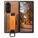 Custodia per telefono Suteni H13 con cinturino da polso in pelle cerata e portafoglio., For Galaxy Z Fold8 Ultra 5G, For Galaxy Z Fold7 5G, For Galaxy Z Fold6, For Galaxy Z Fold5