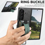 Custodia per telefono Suteni H13 con cinturino da polso in pelle cerata e portafoglio., For Galaxy Z Fold8 Ultra 5G, For Galaxy Z Fold7 5G, For Galaxy Z Fold6, For Galaxy Z Fold5