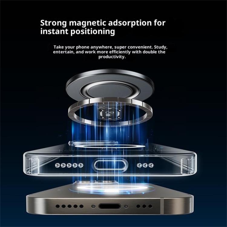 Supporto per telefono magnetico pieghevole con anello adesivo biadesivo T9, rotazione a 360 gradi.