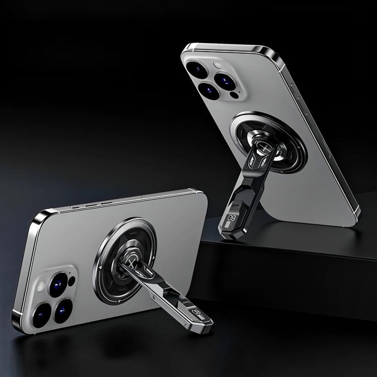 Supporto per telefono magnetico pieghevole con anello adesivo biadesivo T9, rotazione a 360 gradi.