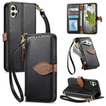 Portafoglio in pelle con cerniera e fibbia a foglia, custodia per telefono con cinturino, For Samsung Galaxy A05, For Samsung Galaxy A05s, For Samsung Galaxy A25 5G, For Samsung Galaxy S23 FE 5G