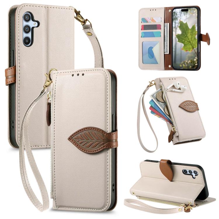 Portafoglio in pelle con cerniera e fibbia a foglia, custodia per telefono con cinturino, For Samsung Galaxy S25 Edge 5G, For Samsung Galaxy A56 5G, For Samsung Galaxy A26 5G, For Samsung Galaxy A36 5G