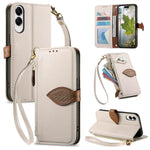 Portafoglio in pelle con cerniera e fibbia a foglia, custodia per telefono con cinturino, For Samsung Galaxy S25 Edge 5G, For Samsung Galaxy A56 5G, For Samsung Galaxy A26 5G, For Samsung Galaxy A36 5G