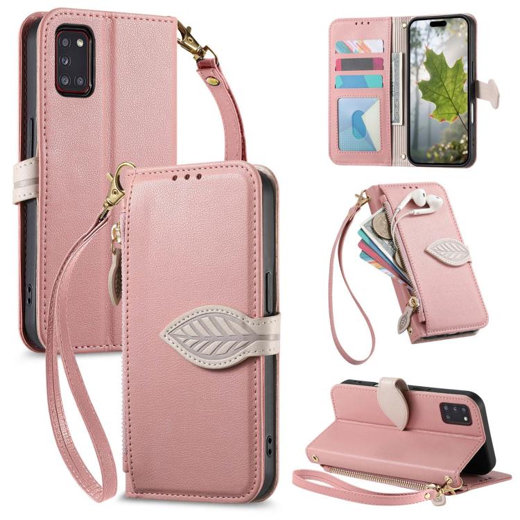 Portafoglio in pelle con cerniera e fibbia a foglia, custodia per telefono con cinturino, For Samsung Galaxy A52, For Samsung Galaxy A31, For Samsung Galaxy A71, For Samsung Galaxy A51