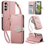 Portafoglio in pelle con cerniera e fibbia a foglia, custodia per telefono con cinturino, For Samsung Galaxy A14, For Samsung Galaxy A13
