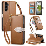 Portafoglio in pelle con cerniera e fibbia a foglia, custodia per telefono con cinturino, For Samsung Galaxy A53 5G, For Samsung Galaxy S22 Ultra, For Samsung Galaxy S22+ 5G, For Samsung Galaxy S22 5G
