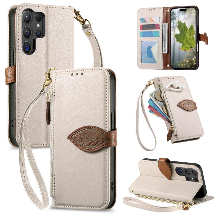 Portafoglio in pelle con cerniera e fibbia a foglia, custodia per telefono con cinturino, For Samsung Galaxy A53 5G, For Samsung Galaxy S22 Ultra, For Samsung Galaxy S22+ 5G, For Samsung Galaxy S22 5G