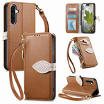 Portafoglio in pelle con cerniera e fibbia a foglia, custodia per telefono con cinturino, For Samsung Galaxy A57 5G, For Samsung Galaxy A37 5G, For Samsung Galaxy A25e 5G, For Samsung Galaxy S25 FE 5G