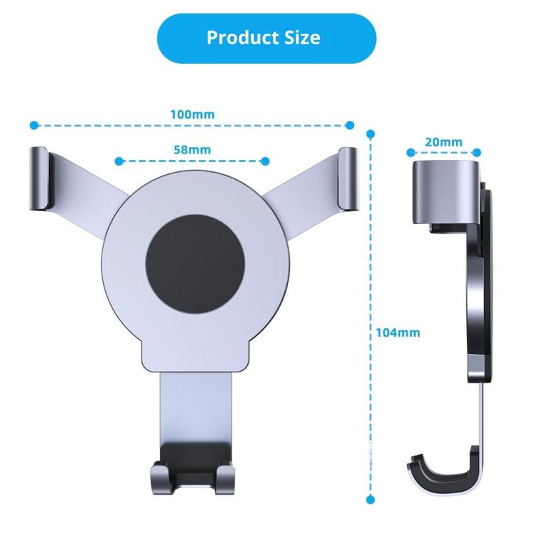 Supporto per telefono da tavolo con clip magnetica PJ-03, supporto per auto con gravità, supporto per telefono in lega di alluminio