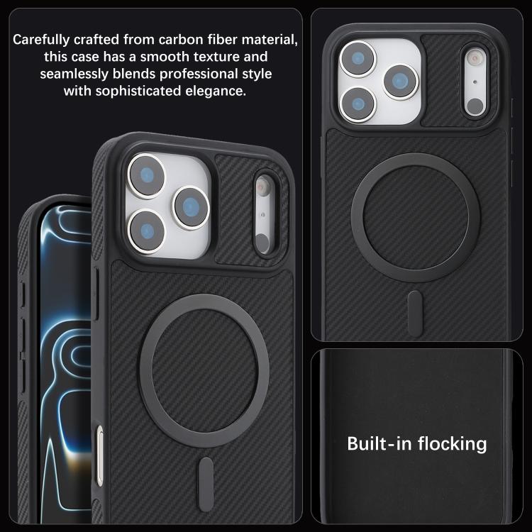 Custodia per telefono Kalebol in fibra di carbonio con MagSafe, For iPhone 18 Pro, For iPhone 18 Pro Max, For iPhone 17 Pro Max, For iPhone 17 Pro