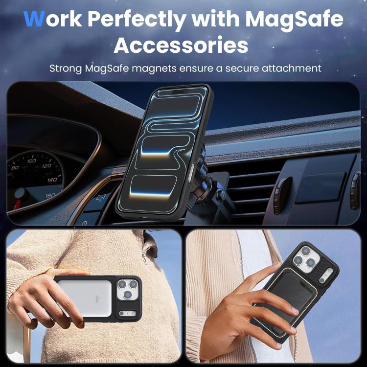Custodia per telefono Kalebol in fibra di carbonio con MagSafe, For iPhone 18 Pro, For iPhone 18 Pro Max, For iPhone 17 Pro Max, For iPhone 17 Pro