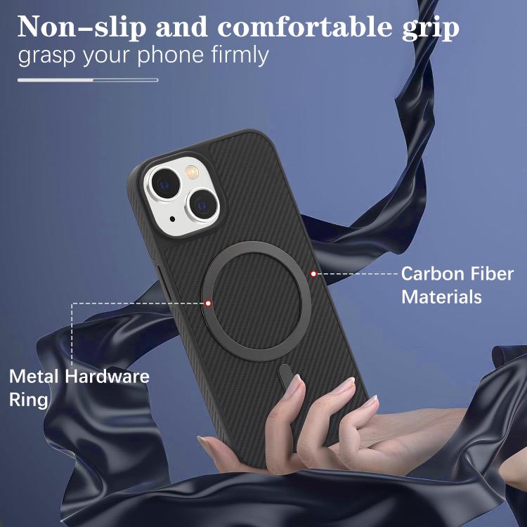 Custodia per telefono Kalebol in fibra di carbonio con MagSafe, For iPhone 15 Plus, For iPhone 15, For iPhone 14 Plus, For iPhone 14
