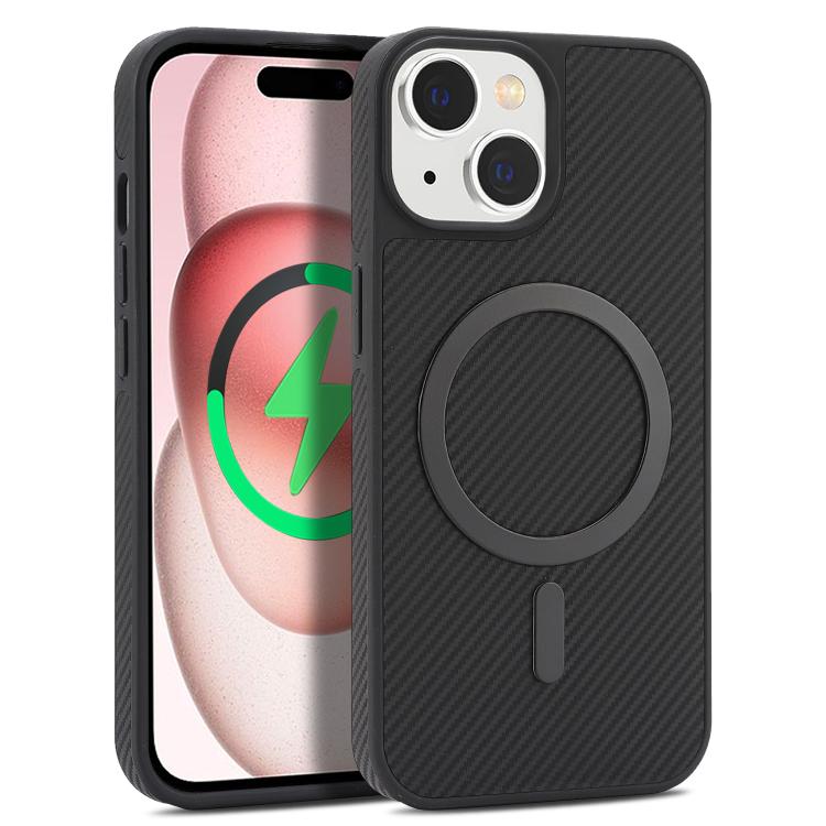 Custodia per telefono Kalebol in fibra di carbonio con MagSafe, For iPhone 13