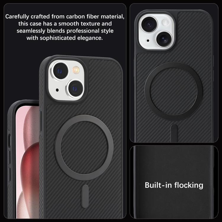 Custodia per telefono Kalebol in fibra di carbonio con MagSafe, For iPhone 13