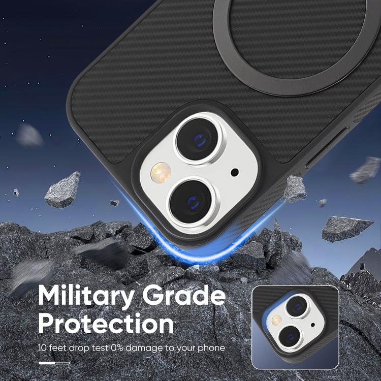 Custodia per telefono Kalebol in fibra di carbonio con MagSafe, For iPhone 13