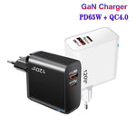 Caricabatterie TE-PD65 GaN PD 65W + QC4.0 con protocollo USB completamente compatibile, spina europea.