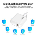 Caricabatterie TE-PD65 GaN PD 65W + QC4.0 con protocollo USB completamente compatibile, spina europea.