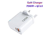 Caricabatterie TE-PD65 GaN PD 65W + QC4.0 con protocollo USB completamente compatibile per MacBook, spina UK