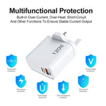 Caricabatterie TE-PD65 GaN PD 65W + QC4.0 con protocollo USB completamente compatibile per MacBook, spina UK