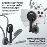 K08-2M Supporto da collo per telefono con rotazione a 360 gradi, vivavoce, POV, supporto magnetico per telefono da collo, K08-2M
