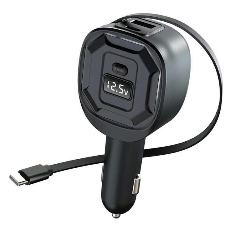 Adattatore ricarica rapida auto 65W con display tensione