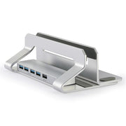 D051-3 Aluminum Alloy Desktop Organizer Vertical Laptop Stand with 4 USB Ports Hub, D051-3