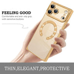 Custodia per telefono MagSafe in TPU con motivo CD galvanizzato ad angolo retto quadrato., For iPhone 17 Pro Max, For iPhone 17 Pro, For iPhone 17
