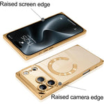 Custodia per telefono MagSafe in TPU con motivo CD galvanizzato ad angolo retto quadrato., For iPhone 17 Pro Max, For iPhone 17 Pro, For iPhone 17