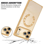 Custodia per telefono MagSafe in TPU con motivo CD galvanizzato ad angolo retto quadrato., For iPhone 17 Pro Max, For iPhone 17 Pro, For iPhone 17