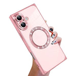 Custodia per telefono MagSafe in TPU con motivo CD galvanizzato ad angolo retto quadrato., For iPhone 16 Plus, For iPhone 16, For iPhone 15 Pro Max