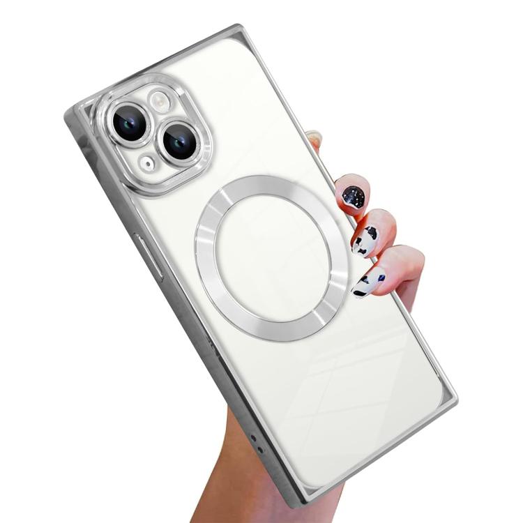 Custodia per telefono MagSafe in TPU con motivo CD galvanizzato ad angolo retto quadrato., For iPhone 14 Plus, For iPhone 14, For iPhone 14 Pro