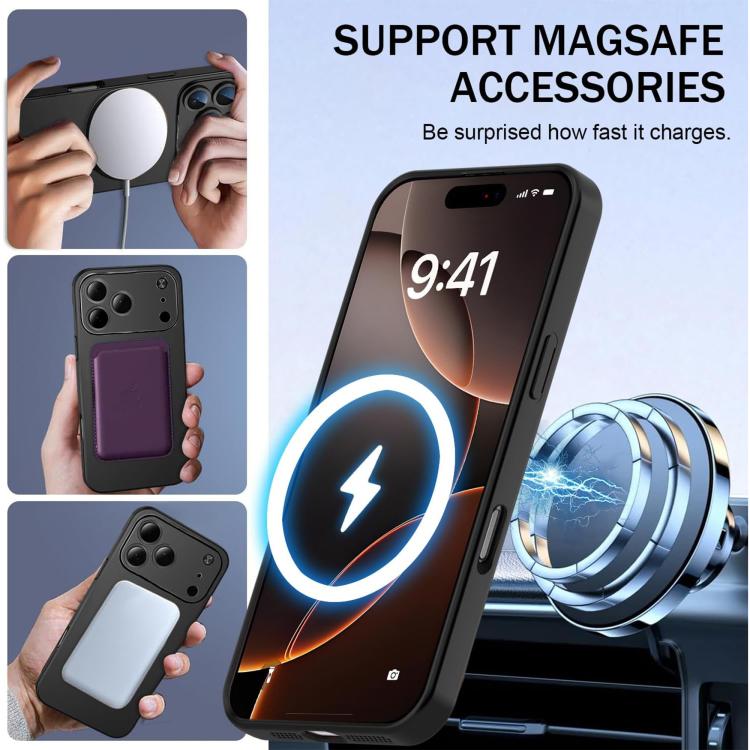 Custodia per telefono MagSafe in TPU metallico ultrasottile con pellicola protettiva per l'obiettivo., For iPhone 16 Plus, For iPhone 16, For iPhone 15 Pro Max, For iPhone 15 Pro, For iPhone 15 Plus, For iPhone 15