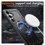 Custodia per telefono Kalebol PC Hybrid TPU Armor con anello MagSafe., For Galaxy S26 FE 5G, For Galaxy S26+ 5G, For Galaxy S26 Ultra 5G
